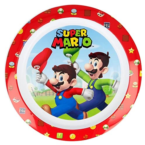 Plato infantil reutilizable de plástico apto para microondas de Super Mario