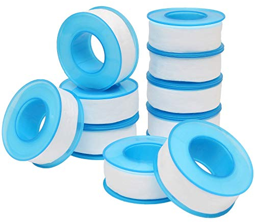 Starvast Teflonband, 10 Stück, wasserdicht, 18 mm x 20 m, PTFE weiß, für Schläuche, Duschkopf, Versiegelung von Schläuchen, Klempnerarbeiten