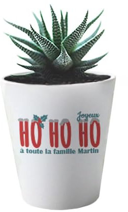 CADEAUX.COM Pot de Fleurs Noël Personnalisable Hohoho ! - Pot Fleurs céramique, 10 cm