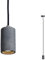 SSC-LUXon PIA Pendelleuchte Beton dimmbar mit Textilkabel schwarz - inkl. LED GU10 Lampe 7W warmweiß - Betonleuchte anthrazit
