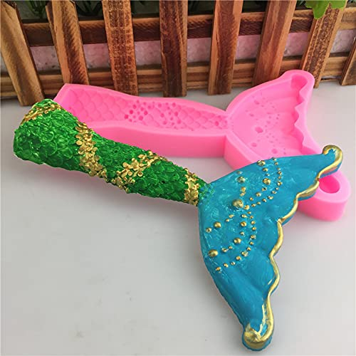 Stampo 3D a forma di coda di sirena, in silicone a tema sirena, per decorazioni per torte sotto il mare, cioccolato, caramelle, argilla polimerica, decorazione per cupcake, artigianato di zucchero