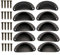 10 Pièces Poignée coquille, Tiroirs à poignée coquille, Poignée ancienne vintage, pour Dans les Meubles Modernes, Armoires, Portes, Tiroirs (Noir)