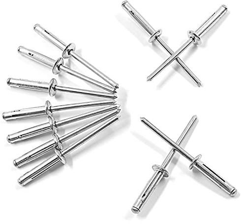 BokWin 50PCS 5/32 x 3/4 Trifold Esploso Pop Rivetti, Rivetti in Alluminio Rivetti Ciechi Metallo Rivetti Kayak Rivetti Strumento di Fissaggio Rivetti Marine per Barca