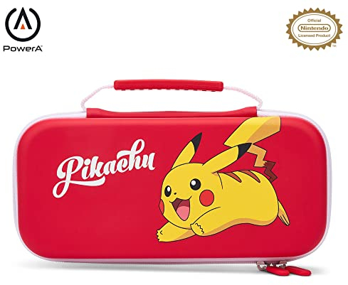 PowerA Protection Case for Nintendo Switch, Switch Lite & OLED Model, Hard Shell Protective Pouch with Carry Handle and 9 Game Cards Storage, Official: Pikachu Playday