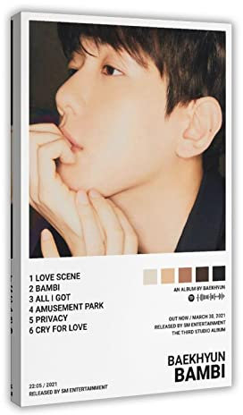Baekhyun Poster Bambi Album Cover Poster Leinwand Poster Schlafzimmer Dekor Sport Landschaft Büro Zimmer Dekor Geschenkrahmen Stil 60 x 90 cm