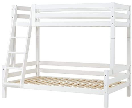 Hoppekids ECO Luxury Familien-Etagenbett, Kinder- und Ferienwohnung-geeignet | 120 x 200 cm unten, 90 x 200 cm Oben | Nordische Kiefer – Langlebig, Überlegener Komfort, Überlegene Sicherheit