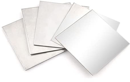 SKYPRO 304 Edelstahlblech, Metallblech zum Basteln, gebürstete Oberfläche, flache Bleche aus Metall für Küche, DIY Handwerk – 5 Stück 100 x 100 mm, 0,3 mm dick