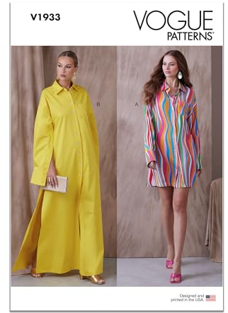 Vogue Patterns V1933A5 Hemdkleid für Damen, A5 (34-36-38-40)
