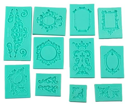 Stampi Per Fondente Set Da 11 Pezzi Di Motivo In Rilievo Stampo Per Torta Fondente Fiori Ed Erba Decorazione Fondente Stampo In Silicone Cottura Fai Da Te