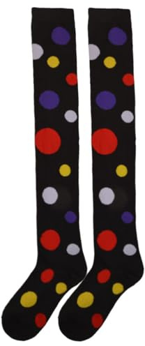 ABOOFAN Damen Kniestrümpfe Clown Kostüm Für Damen Bunte Socken Für Damen Kniestrümpfe Für Damen Socken Damen Overknee Socken Performance Tanz Socken Kleid Strümpfe 1 Paar