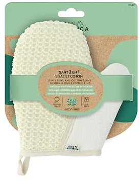 OMNIA BOTANICA - 2 in 1 Sisal und Baumwolle - Massiert und peelt den Körper in der Tiefe - straffende Haut - Massagehandschuh für den Körper - Badehandschuh - Spa - Intensives Peeling