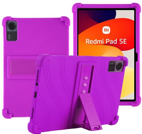 YHFZR Coque pour Xiaomi Redmi Pad SE 11 Pouce, Silicone Antichoc Léger Housse de Protection avec Support Stand pour Xiaomi Redmi Pad SE 11 Pouce, Violet