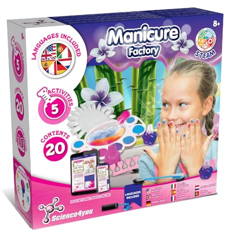 Science4you Kit Manicure per Ragazze 7 8+ Anni – Set di Unghie per Ragazze, Smalti e Smalto per Unghie Colorato, Molto Altro Ancora, Giocattolo e Gioco Educativo, Regalo di Belleza per Bambini 8+ Anni