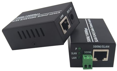 IP Ethernet Over Twisted Pair Extenders up to 300M(1000FT),Ethernet Over RJ45 Cat5/6 Network Cable up to 500M (1650FT) for HD Network IP Cameras 2 Pack