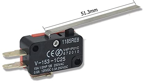Kippschalter, 5 Stück, V-1C25-Serie, Hubbegrenzung, Mikrowellenherd, Tür, Mikroschalter, Scharnierrolle, Scharnierhebel, Momentan-Schnappfunktion, 15 A, 250 V AC elektronischer Schalter (Color : V-15