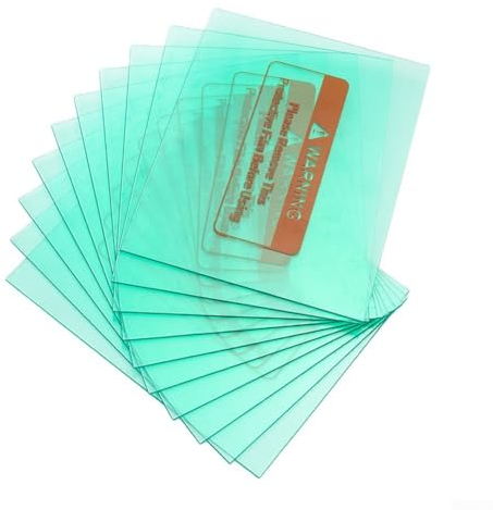 10 piezas de repuesto exterior de pantalla de casco de soldadura, placa protectora transparente, lente de cubierta protectora de policarbonato transparente para casco de soldadura (115 x 90 mm)