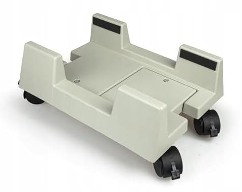 HUW Desktop-Computerständer, mobiler PC-Gehäuseständer - ABS, mit 4 Rollen und verstellbarem Sockel (Grau)