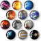 12 Stück Kühlschrankmagnete Glascabochons Glasmagnete Magnete Kinder Kühlschrankmagnete Dekorative zum Kühlschrank für Whiteboards Kühlschränke Fotos (Runde/30 mm)-Planeten