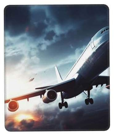 Small Mousepad Airplane Mousemat with Non-Slip Rubber Base Mini Mousepad for Wireless Mouses Laptop Mousepads for Men Women Computer Keyboard mat Desk Pad 10 x 12 inch