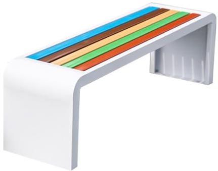 LHXLSH Gartenbank Metall, Wetterfest Garten Balkon Stabile Parkbank Eisenbank Ruhebank für 2-3 Sitzer, Parkbank Ohne Rücklehne, für Garten, Balkon, Terrasse (Color : B, Size : 39.3in)