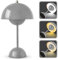 LED Tischlampe Kabellos, Akku Nachttischlampe Pilz, Pilzlampen Tischlampe Touch Dimmbar mit 3 Helligkeitsmodi, 3000k-6000k Retro Led Tischleuchte Aufladbar für Schlafzimmer, Büro, Restaurants (Grau)