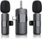 Wireless Microphones for iPhone/Android, Wireless Lavalier Microphone for Video Recording, Lightning/USB-C Lapel Bluetooth Microphone for Vlogging/Interview/TikTok/YouTub (2 Microphones and Receiver)