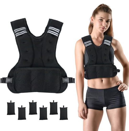 Vailge Verstellbare Gewichtsweste, 5kg -9kg, Weighted Vest für Männer und Frauen, Einstellbare Trainingsweste Fitnessweste zum Krafttraining, Jogging, Crossfit, Finess, Muskelaufbau, Calisthenics