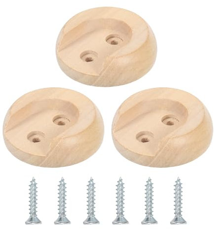 QUARKZMAN 6Stk Holz Kleiderstangen Halter Garderoben Halterungen End Träger Gardinenstangen Halter Buchsen mit Schrauben für 30mm Kleiderstangen