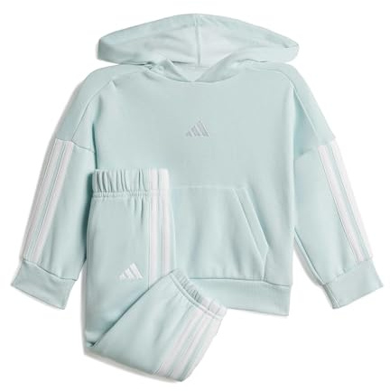 adidas Unisex - Bimbi 0-24 ESSENTIALS HOODED JOGGER, halo mint/white, 18-24 Months