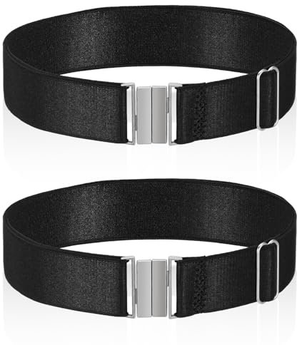 Sibba Strumpfhalter für Oberschenkel In Übergröße 2 Stück Verstellbar Hochelastisch Strumpfhalter Strumpfhalter Dehnbarer Beinring Schwarze Bänder für Damen Rockdekoration Jazz Tanz Hohe Socken