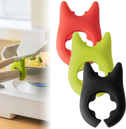 MIRKUZI Posacucharas, 6 piezas Portacucharas de silicona para cocinar adecuado para guardar cucharas y espátulas después de cocinar (Negro, Rojo, Verde)