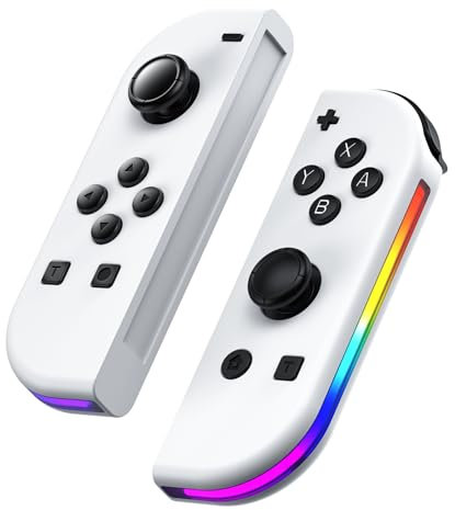 SWTCHEE Controller per Switch, Joysticks Wireless Sostituzione Controllore con LED RGB/Schermata/Risveglio/Doppia vibrazione/Controllo del movimento