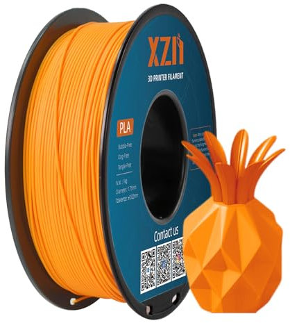 XZN PLA Filament 1.75mm,PLA 3D Drucker Filament,Robust und Langlebig,Maßgenauigkeit +/-0,03mm,1KG Filament Spule,PLA Orange