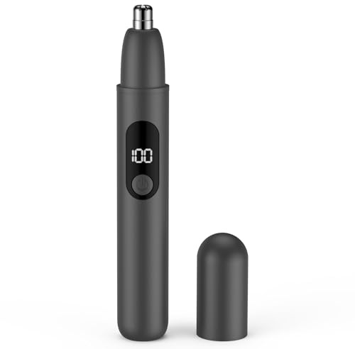 Tondeuse Nez, USB rechargeable électrique pour le nez et les oreilles,Tondeuse à sourcils indoloreet professionnelle pour les hommes et les femmes (Noir)