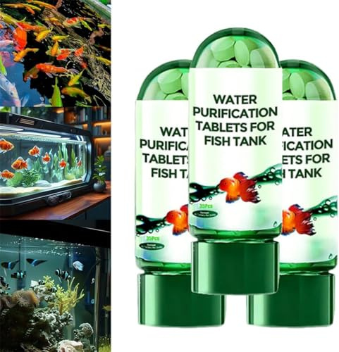 Water Purifying Tablets for Fish Tank, 2025 New Portable Aquarium Water Purification Tablets, Powerful Aquarium Water Purification Tablet, for Fish Tank Cleaning (3PCS)
