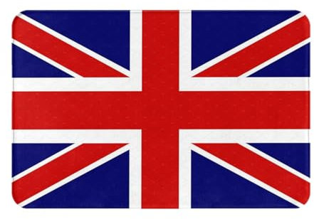 Yyoretp Zerbino con stampa bandiera inglese, ultra assorbente, zerbino di benvenuto anteriore per interni ed esterni, 60 x 40 cm