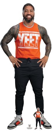 Star Cutouts SC4658 WWE Jey Uso YEET Orange Lifesize Cardboard Cutout – Wrestling Party Decoration, Event Display & Collector Gift