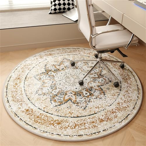 Suelos de moqueta Large Round Office Chair Mat for Carpet - Anti-Slip Gaming Chair Mat(Light Beige,80x80cm)