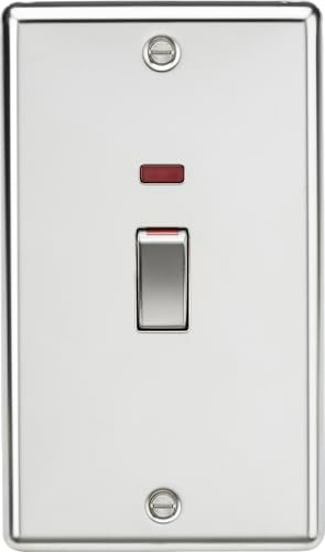 Knightsbridge 45A DP Switch with Neon (2G size) - Polished Chrome