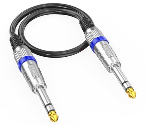 NONGYU Cable estéreo profesional de 6,35 mm macho a macho, cable de conexión de guitarra para amplificadores, mezcladores, guitarras, cable profesional
