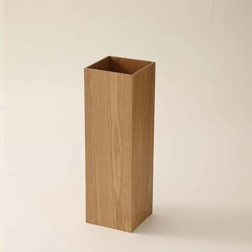 Stilvoller Schirmständer aus Holz für den Eingangsbereich, freistehender Gehstock und Gehstock, mit abnehmbarer Abtropfschale, elegantes Weiden-Finish (16 x 16 x 50 cm)