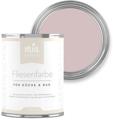 miafarben Fliesenfarbe ohne Schleifen matt 750ml (Blasses Rosengrau)