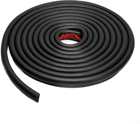 Honseadek Grondaia per camper, 6 m, in PVC, altezza 1,27 cm, a forma di J, resistente alle intemperie, per roulotte e camper (nero)