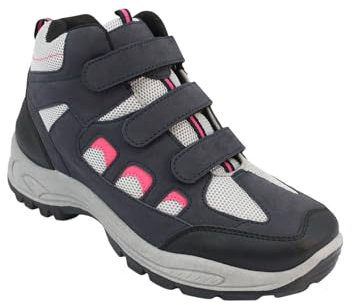Chums Ladies Wide EE Fit Walking Demi Boot with Touch Fastening & Cushioned Ankle Support Navy 6