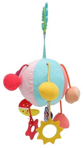 GOWENIC Entwicklungs-Bumpy-Ball-Rasselspielzeug mit Cartoon-Hängedesign, Ideal für Kleinkinder, für Babybett und Auto