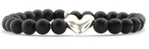 QOSS Armband YVONNE silber Obsidian black