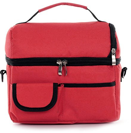 Petite Fortune Sac Isotherme Repas Sac à Déjeuner Fraîcheur Imperméable Porté à Main/Bandoulière Lunch Bag Sacoche Glacière Grande Capacité 8L Idéal pour Travail Camping Barbecue