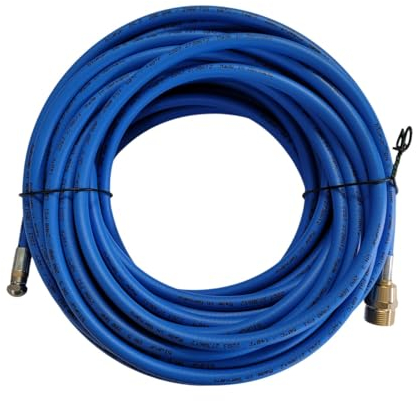 REINHOLD-Rohrreinigungsschlauch blau 15m passend für Kränzle Hochdruckreiniger M22x1,5 AG mit 4-fach RR-Düse 3 hinten und 1 vorn max 200 bar