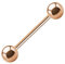 Treuheld® 1,6mm x 14mm Piercing Stab | Kugeln 5mm | Chirurgenstahl 316L | Roségold | Straight Barbell | Brustwarzenpiercing gerade, Zungenpiercing
