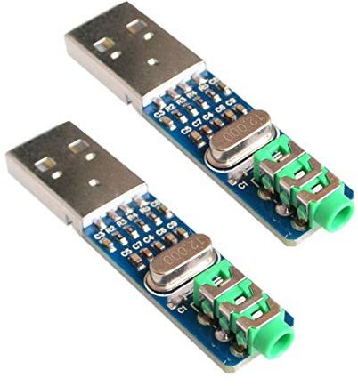 Hailege 2pcs 5V PCM2704 Sound Card Decoding Module DAC Decoder Board for PC Computer USB Powered